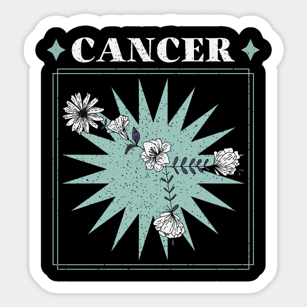 Floral Zodiac: Astrology Sign Cancer Sticker by fallingspaceship